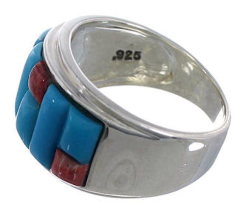 Multicolor Inlay Southwest Ring Size 8-3/4 EX43944